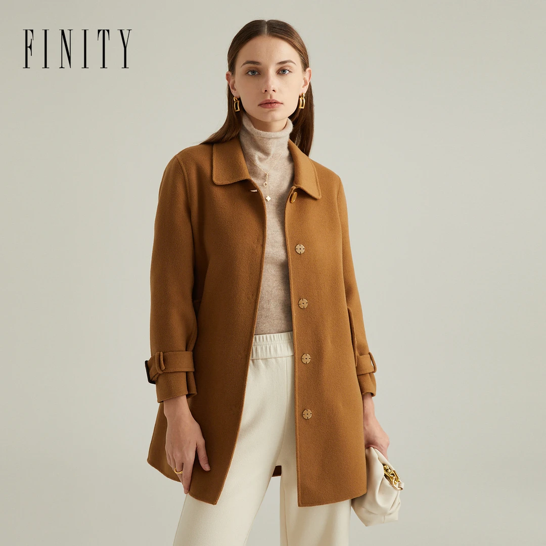 【立子专属】FINITY 新款休闲气质时尚翻领百搭毛呢外套 F21W2C14D1