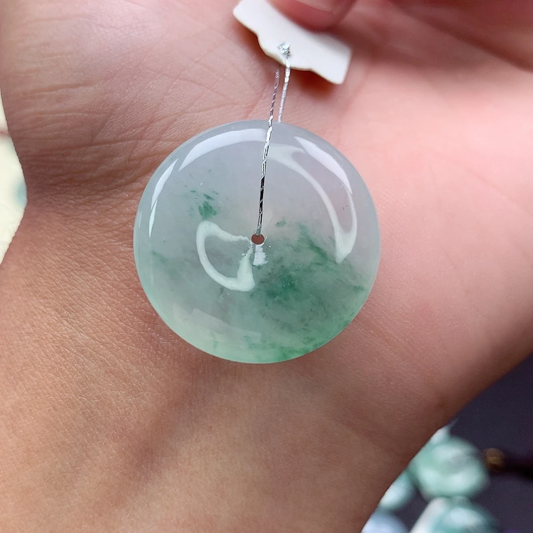 翡翠未镶嵌颈饰37 尺寸26.3-6.1