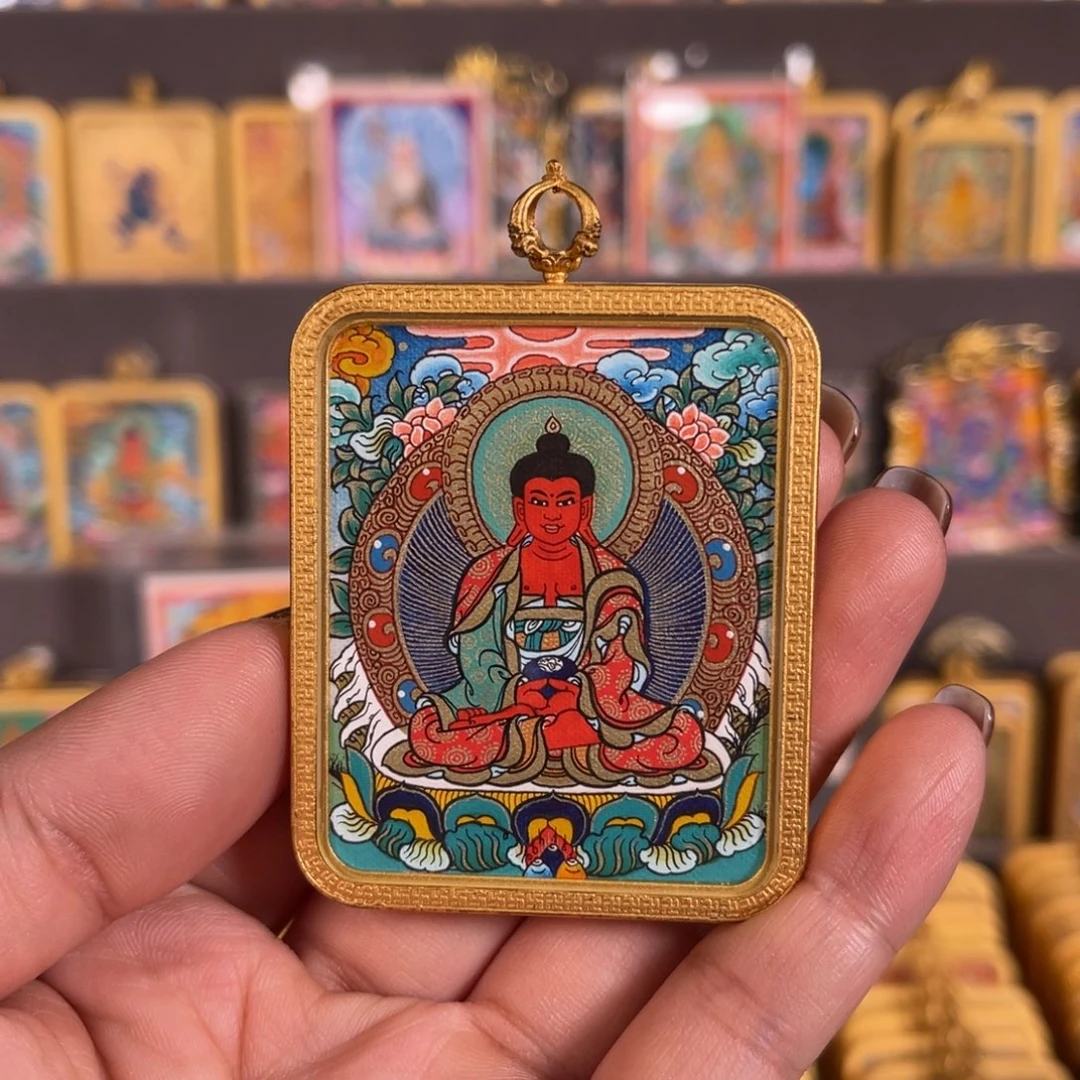 吊坠阿弥青海热贡唐卡