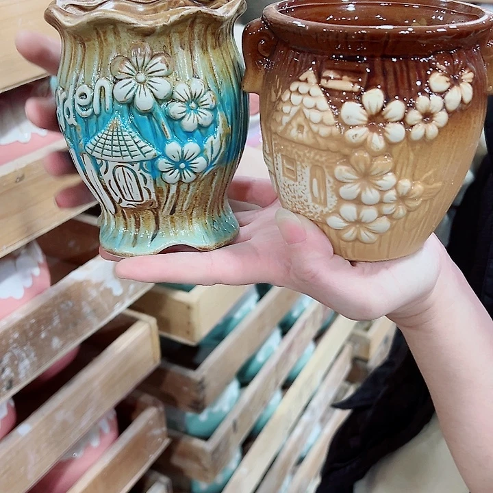 有孔，凑单福利满10元发货陶瓷多肉花盆！