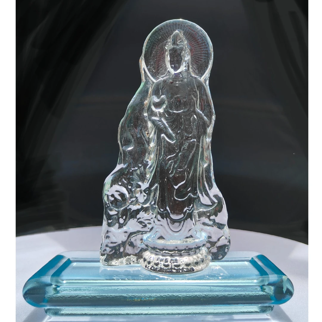 纳吉疗愈艺术手工琉璃【站立观音菩萨】轻奢现代高档摆件