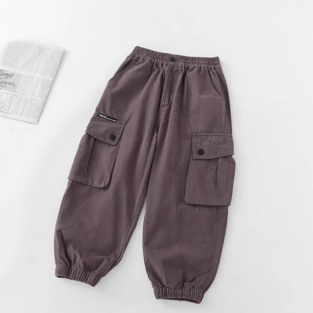 【HBB】中大童秋款品牌简约百搭裤子时尚韩版休闲长裤潮w-652108