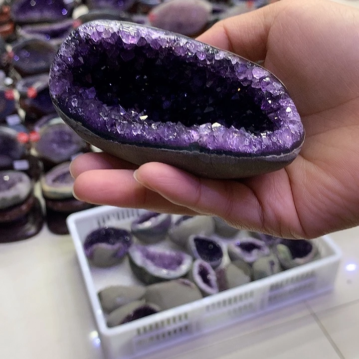 石材天然紫水晶小摆件