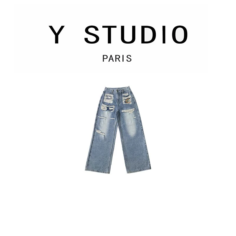 【大妮专属】【柳入花梦】百搭时尚设计牛仔长裤BU-DN667