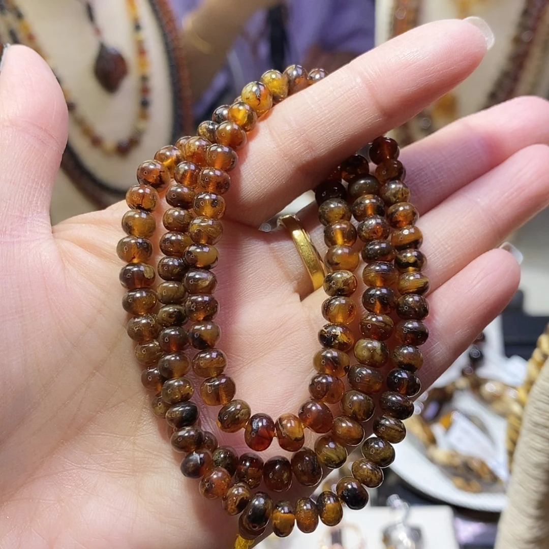琥珀未镶嵌裸石蜜蜡6mm