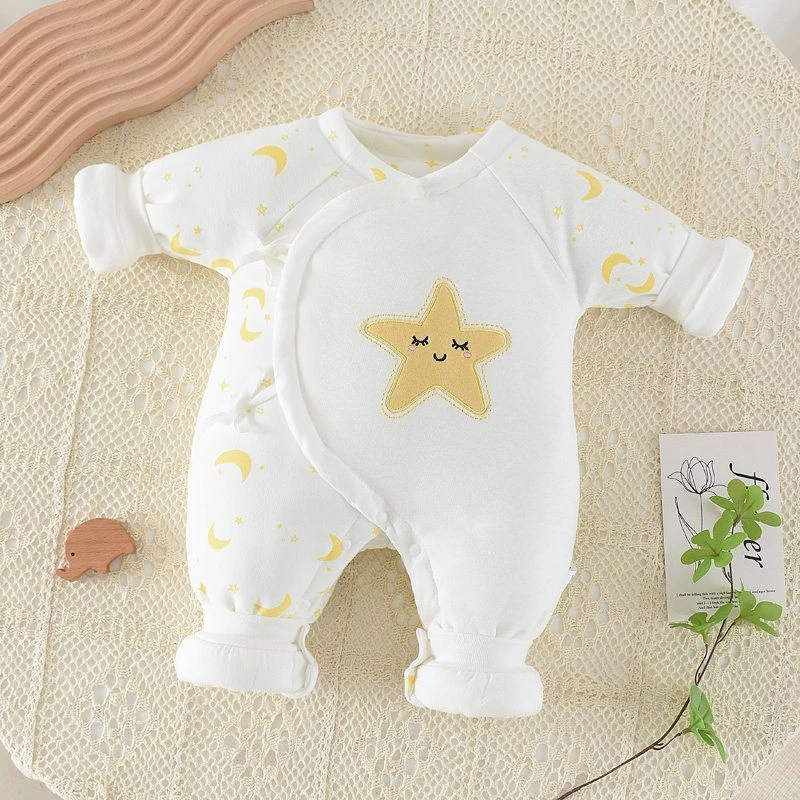 【120克】婴儿加棉连体衣新生儿秋冬装加厚宝宝衣服棉衣爬服幼儿