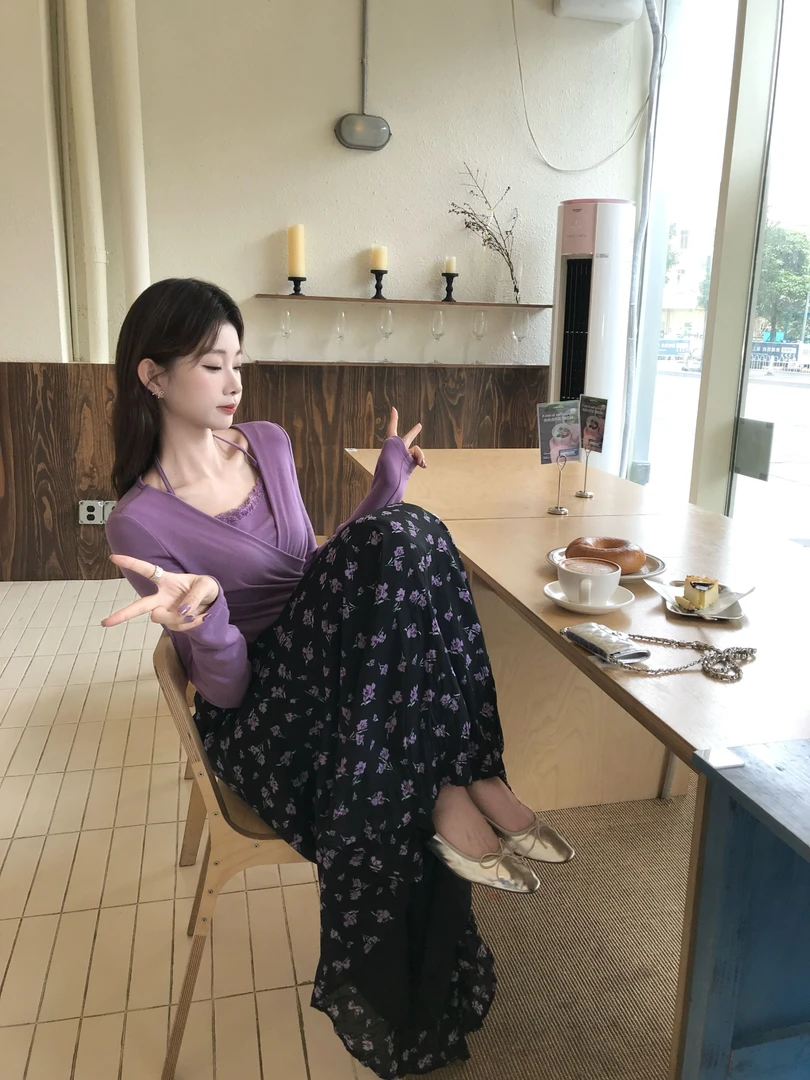 EIA一尧【心动记忆半裙】气质韩系温柔碎花半裙高腰百搭日常大摆女