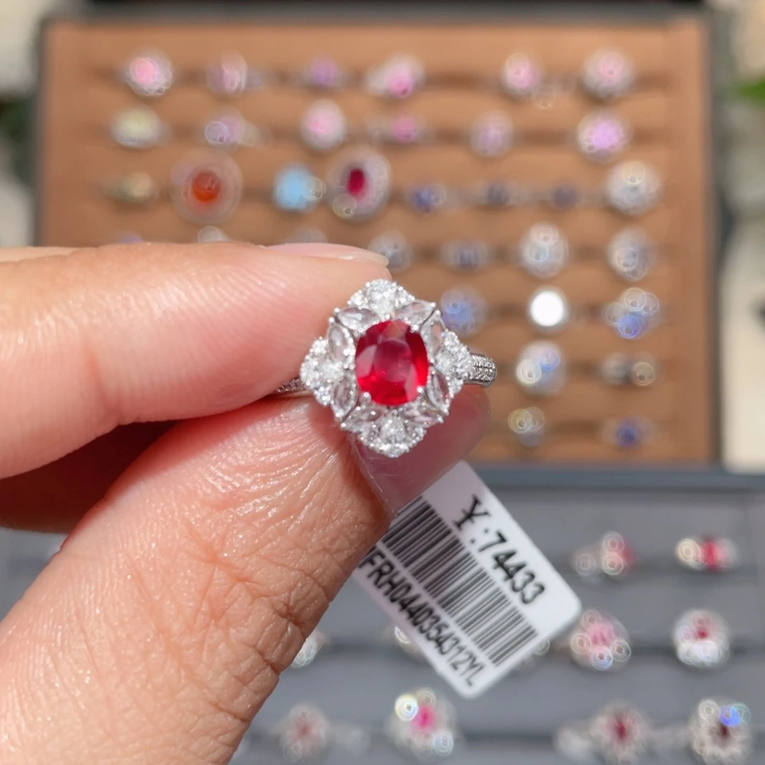 红宝石戒指18K金镶嵌1.05ct 无烧鸽血