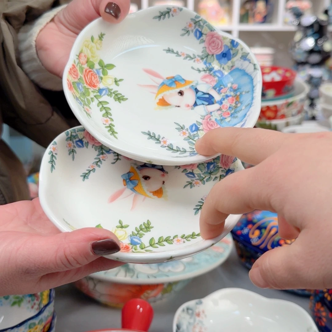 瓷南瓜兔5.5英寸小碟2只