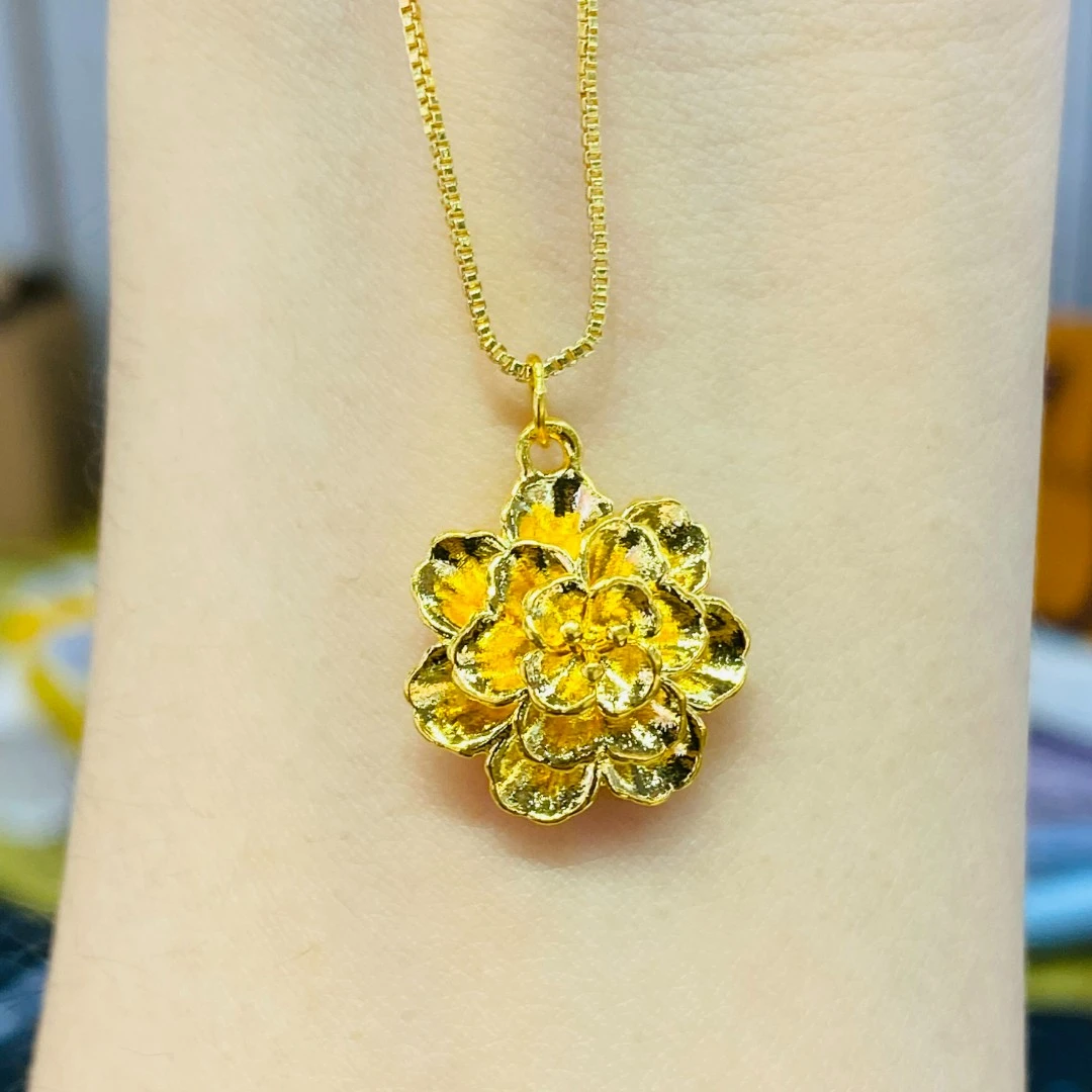 【小琪金选】 足金999 三层大金花配件（赠合金链）