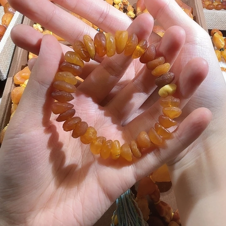 琥珀未镶嵌手链蜜蜡海漂手串