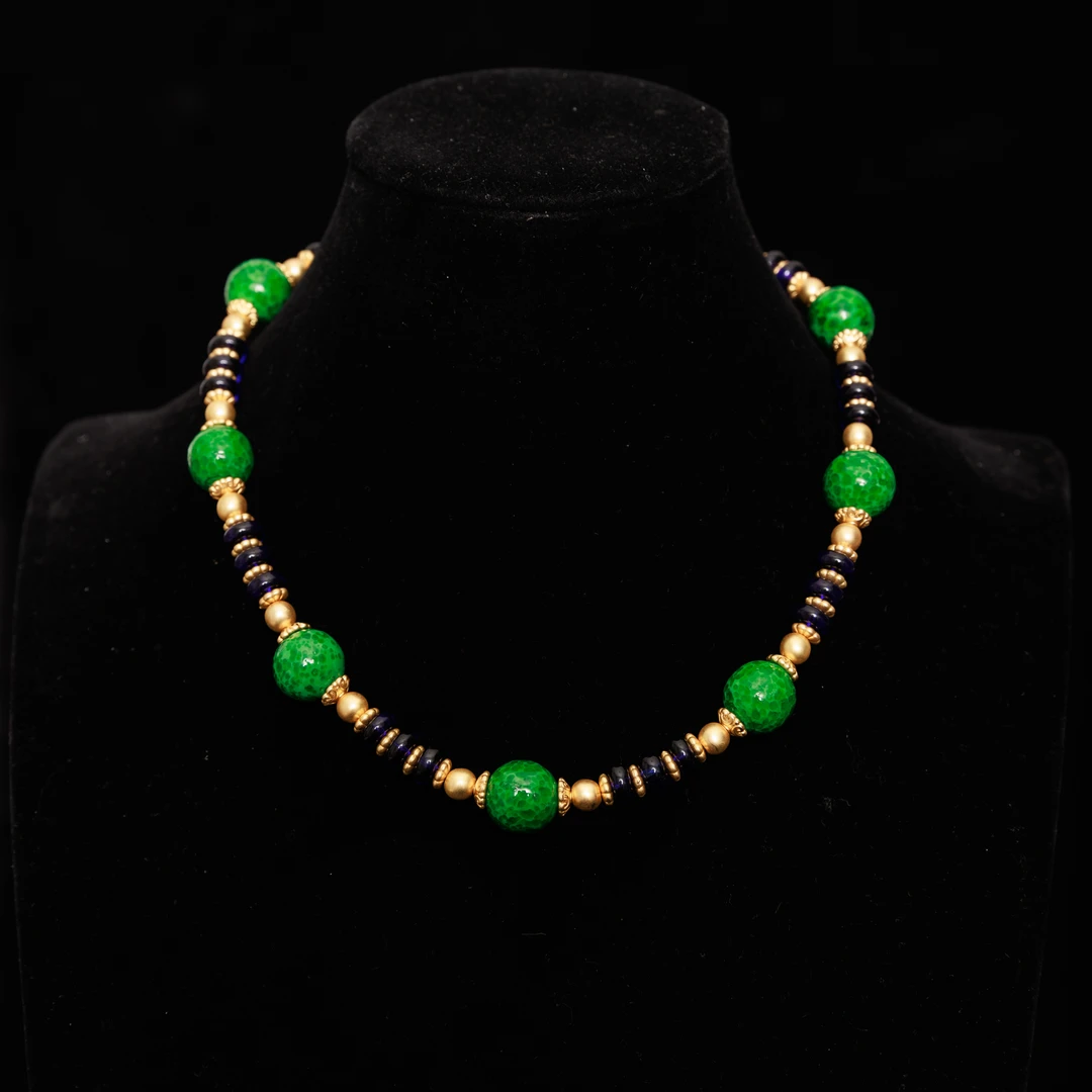 铜合金琉璃项链 复古老蛙皮短款项链 xl0162