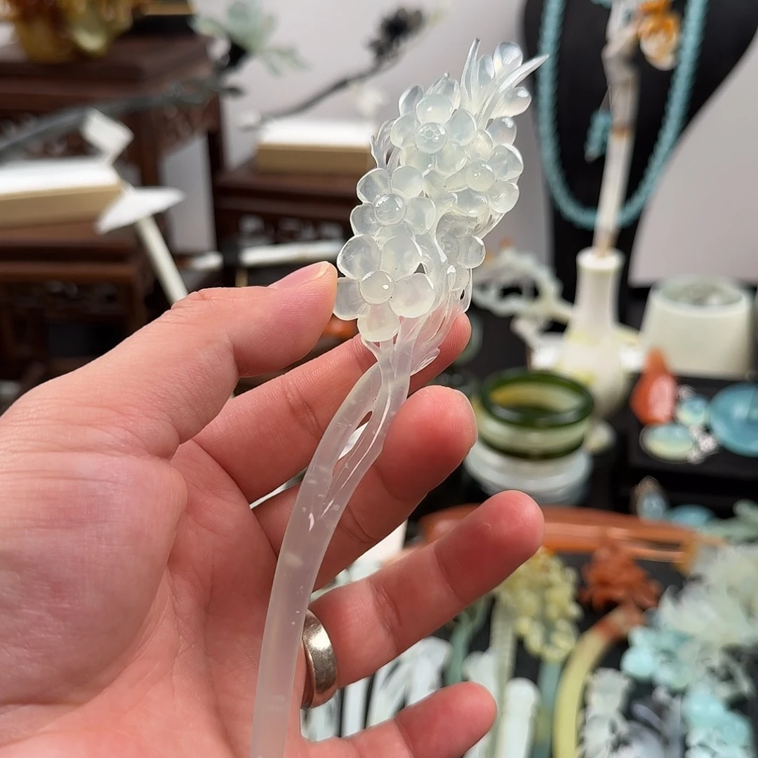 蛇纹石玉未镶嵌发饰