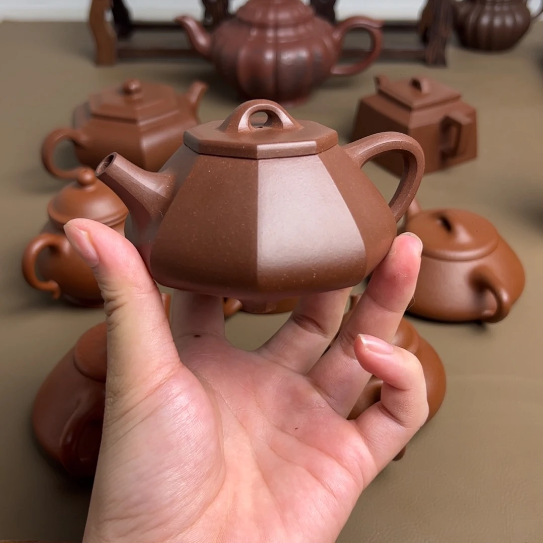 茶壶紫砂半手精工八方石瓢150cc