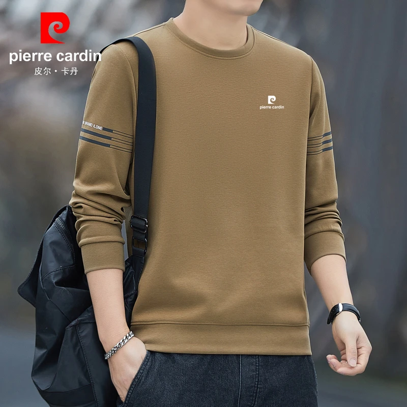 皮尔卡丹卫衣男士春秋2025新款长袖T恤宽松运动休闲圆领套头上衣