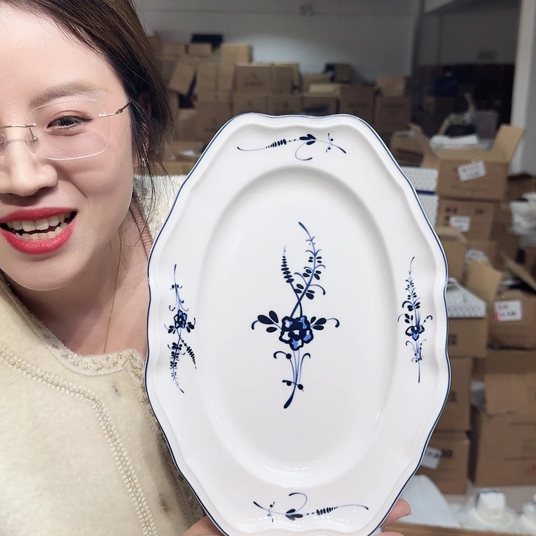 骨瓷14英寸鱼盘33cm一个