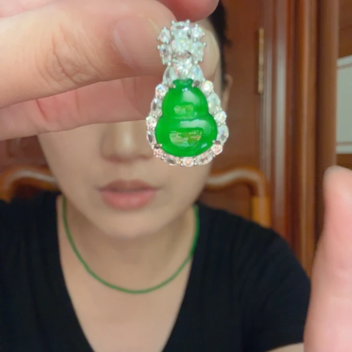翡翠银S925镶嵌吊坠(不含链)吊坠