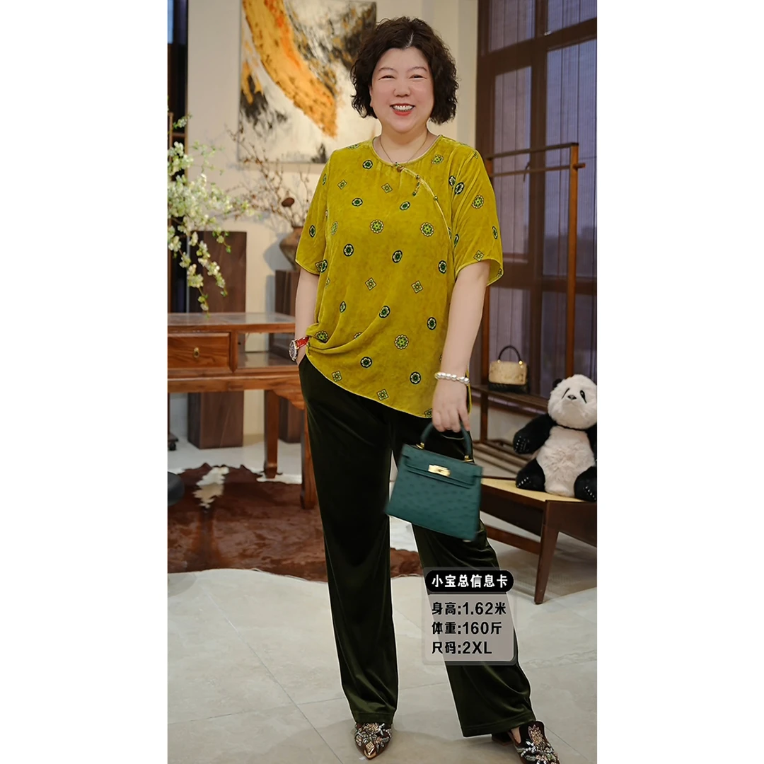 金雀绫【金地宝相花】100桑蚕丝丝绒新中式加宽加大小衫SZA2SL511