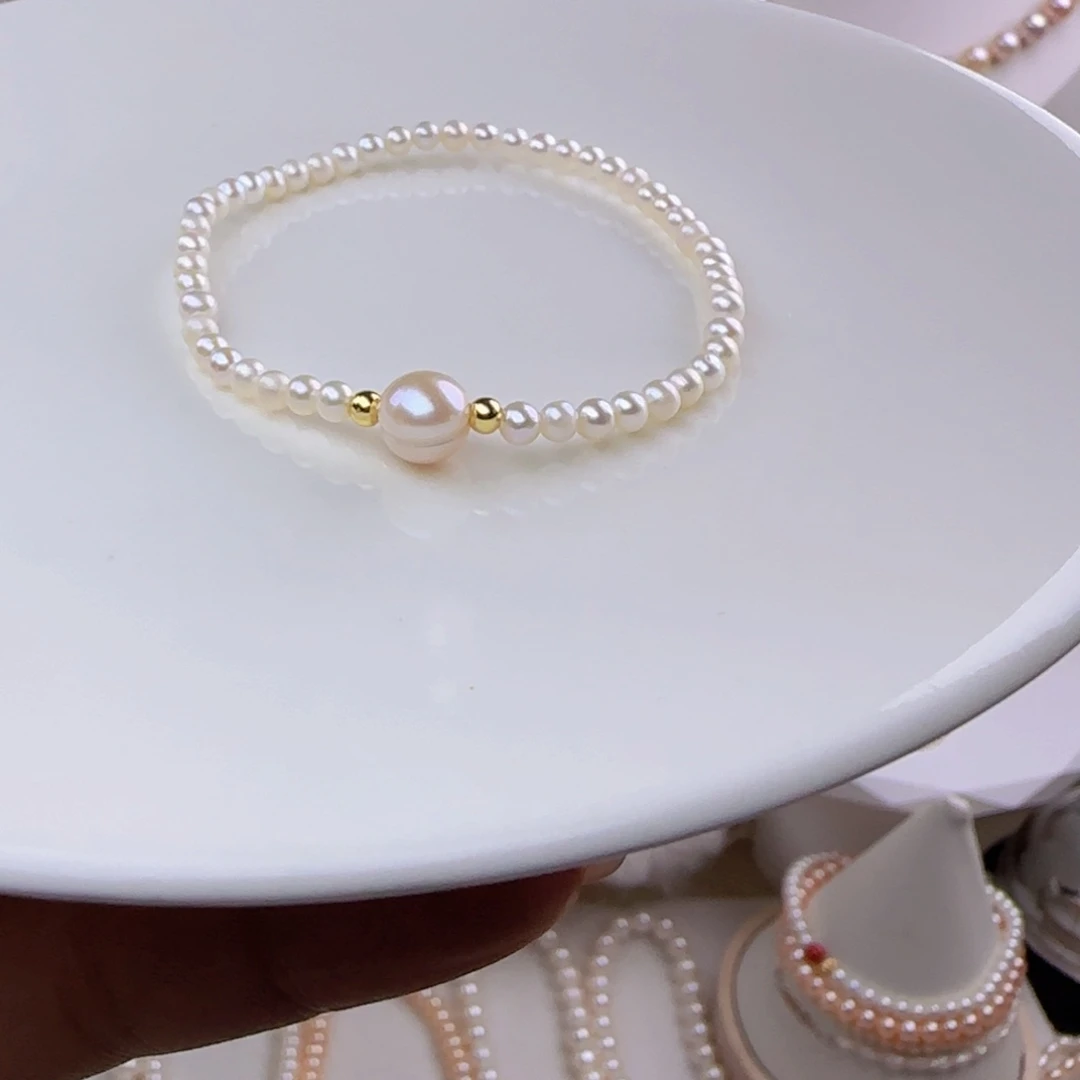 淡水珍珠手绳未镶嵌3.5mm微瑕