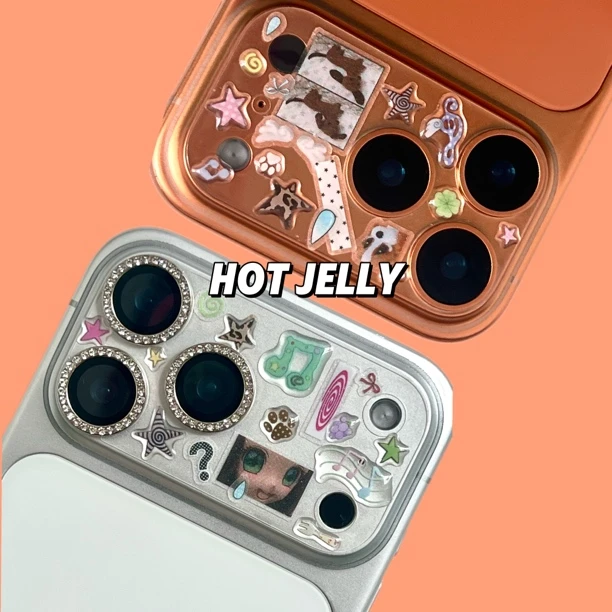 hotjelly原创设计一秒点亮镜头贴纸滴胶闪砂贴贴乐镜头膜镜头贴纸
