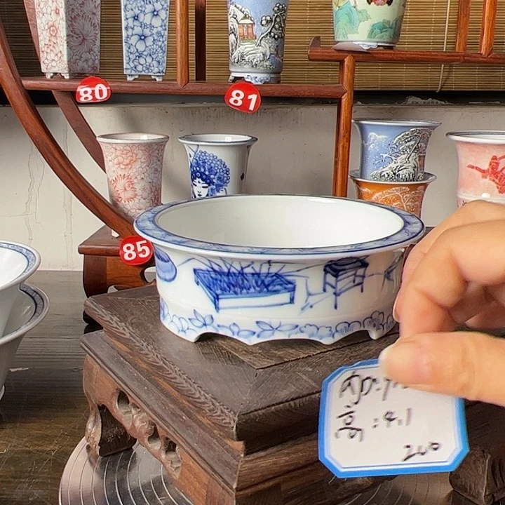 墨奈手绘陶瓷花盆