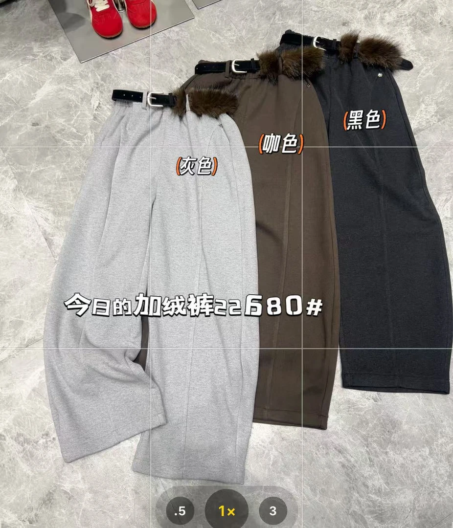 03129张十柒服饰货号22680阔腿裤高腰纯色休闲裤