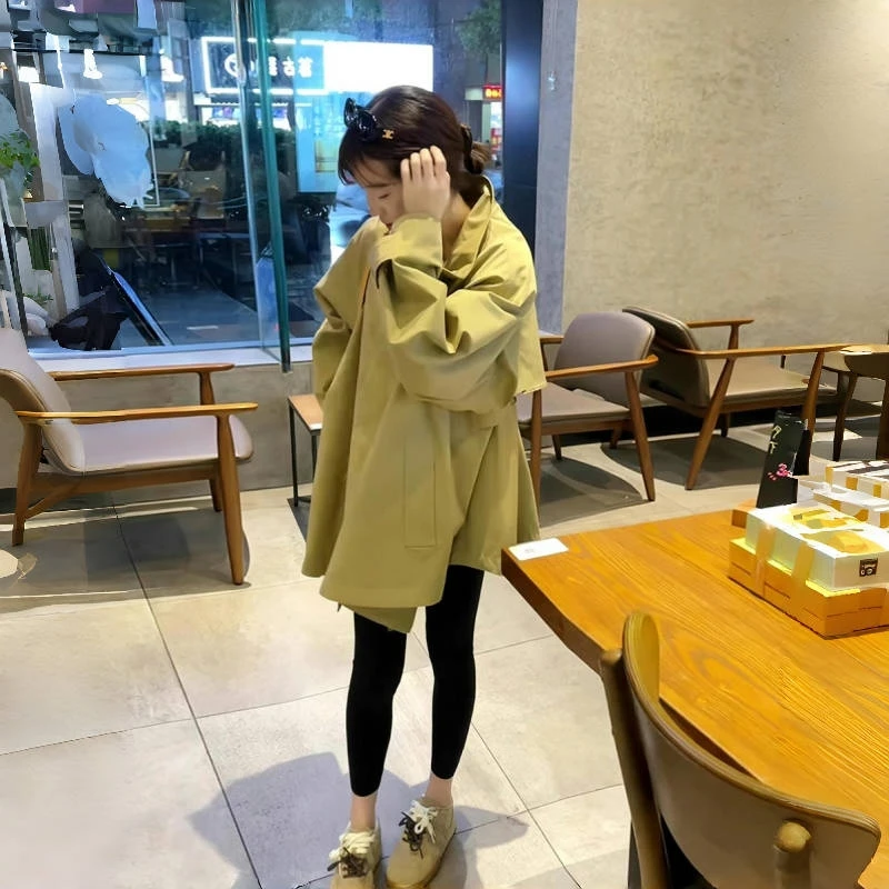 卡其色风衣外套女中长款2025春秋季新款高级简约小个子斗篷风大衣