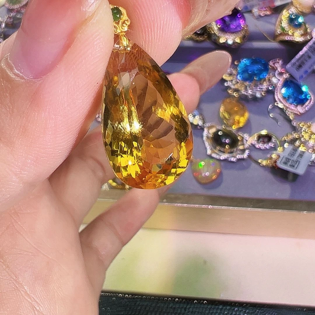 18K金镶嵌珠宝半成品黄晶