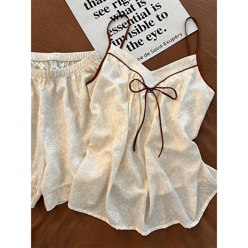 【新中式碎花】复古国风睡衣女夏季新款吊带短裤家居服两件套可外穿