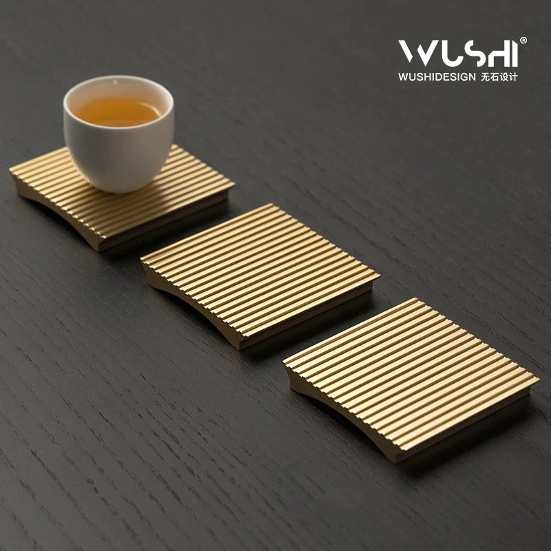 设计茶杯垫茶托茶道铝合金杯托轻奢高级感功夫茶创意隔热茶垫