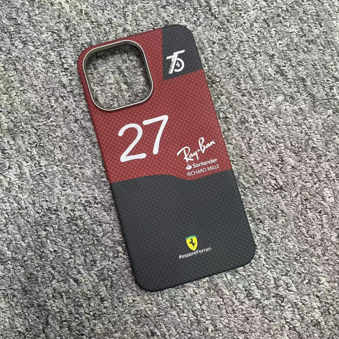 适用于苹果15promax法拉利27号正品凯夫拉全新微瑕