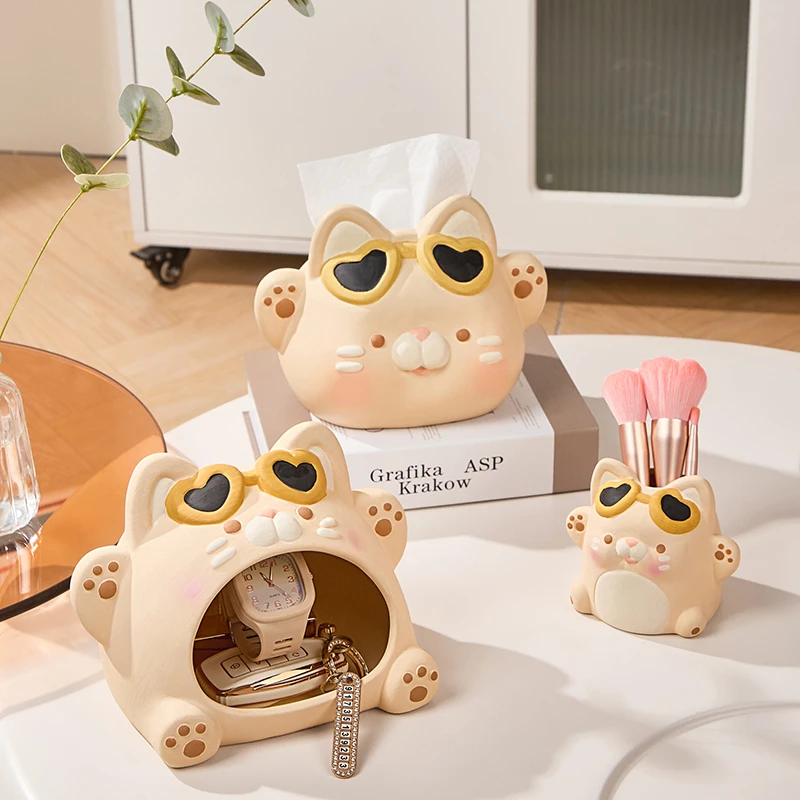 纸盒纸巾盒轻奢奶酪家用客厅餐巾纸高档创意陶瓷摆件奶油收纳盒