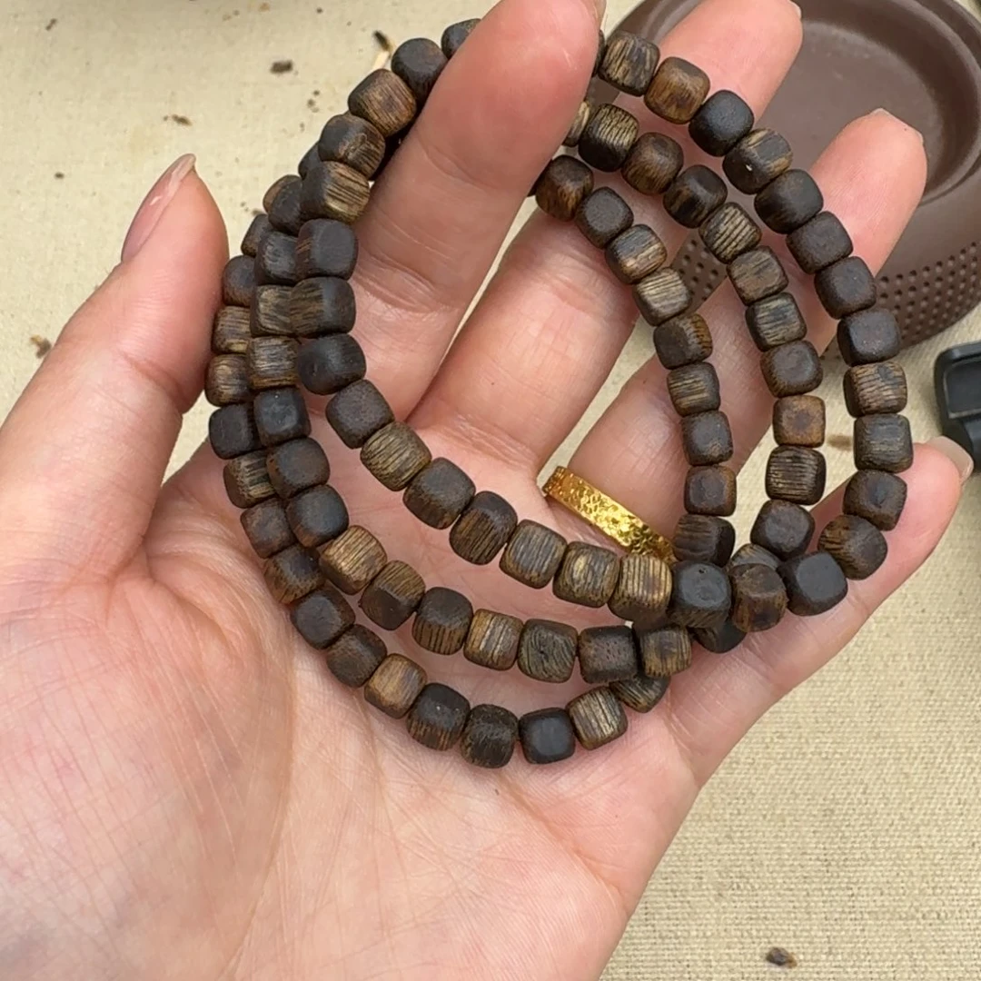 沉香手串绿奇楠单圈越0.5多样性发一条