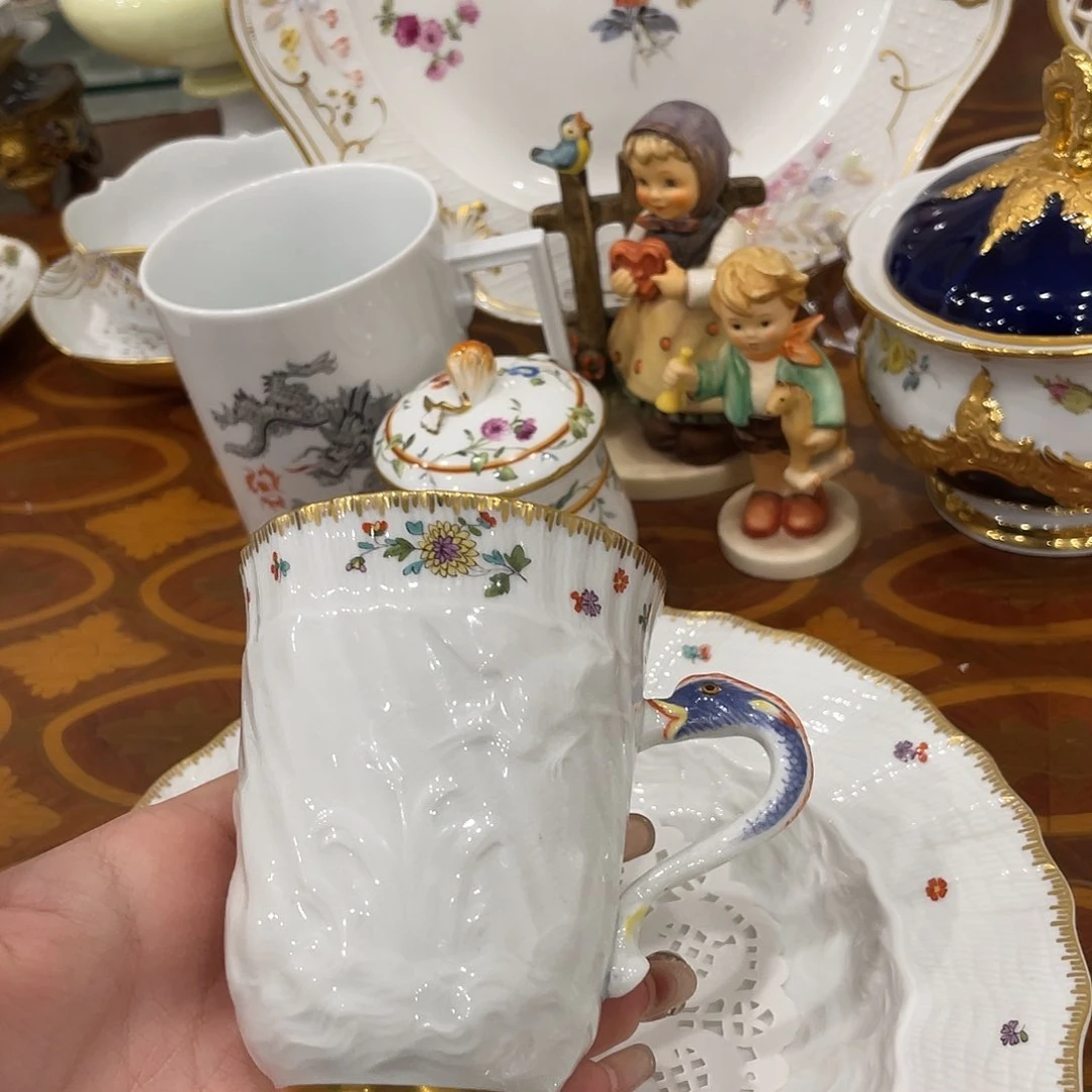 瓷片中古混搭一杯一碟