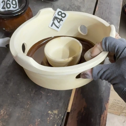 泥塑磁州窑出口尾货围炉口径20