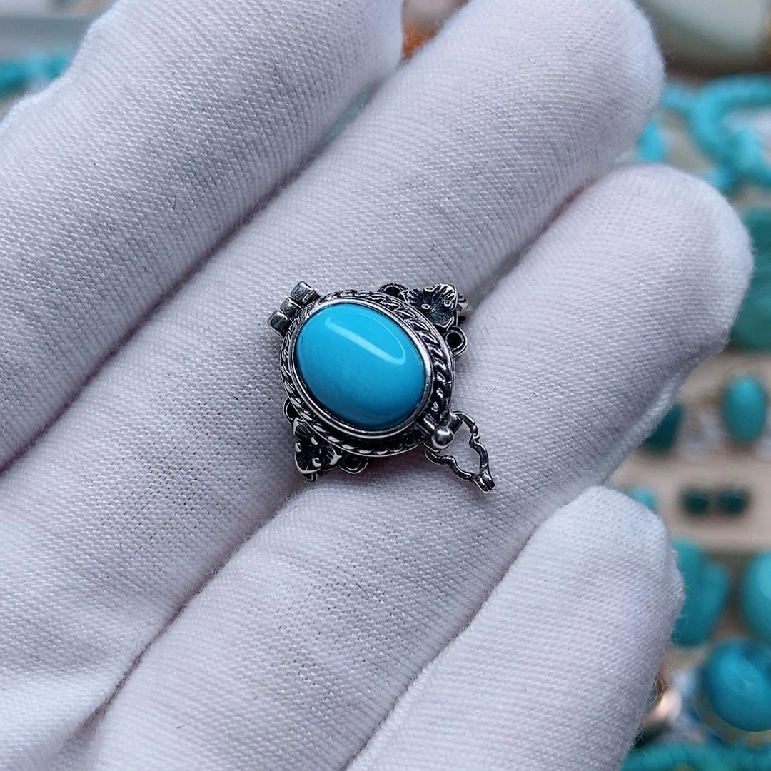 绿松石戒指银S925镶嵌