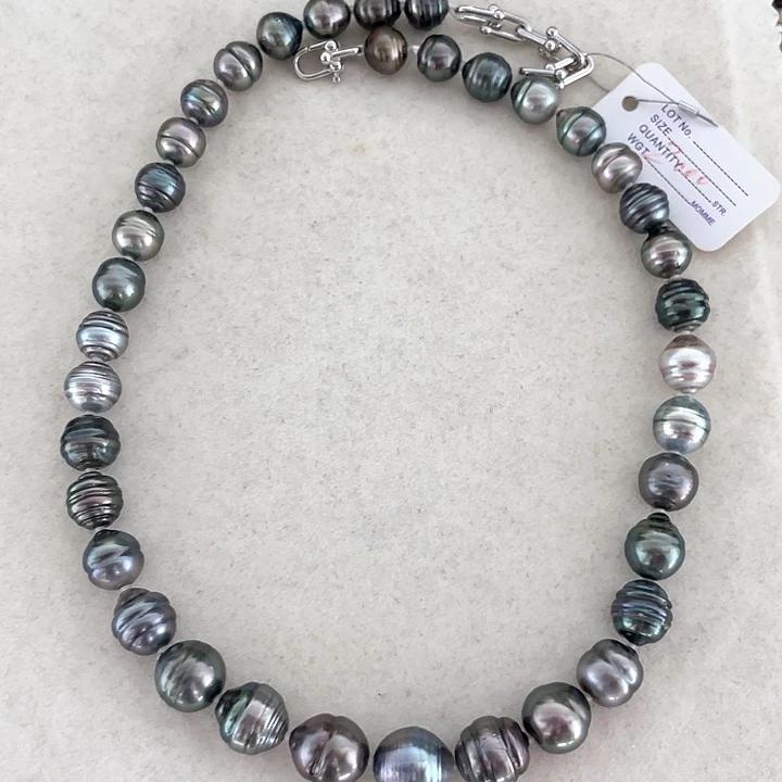 未镶嵌海水珍珠颈饰大溪地螺纹项链