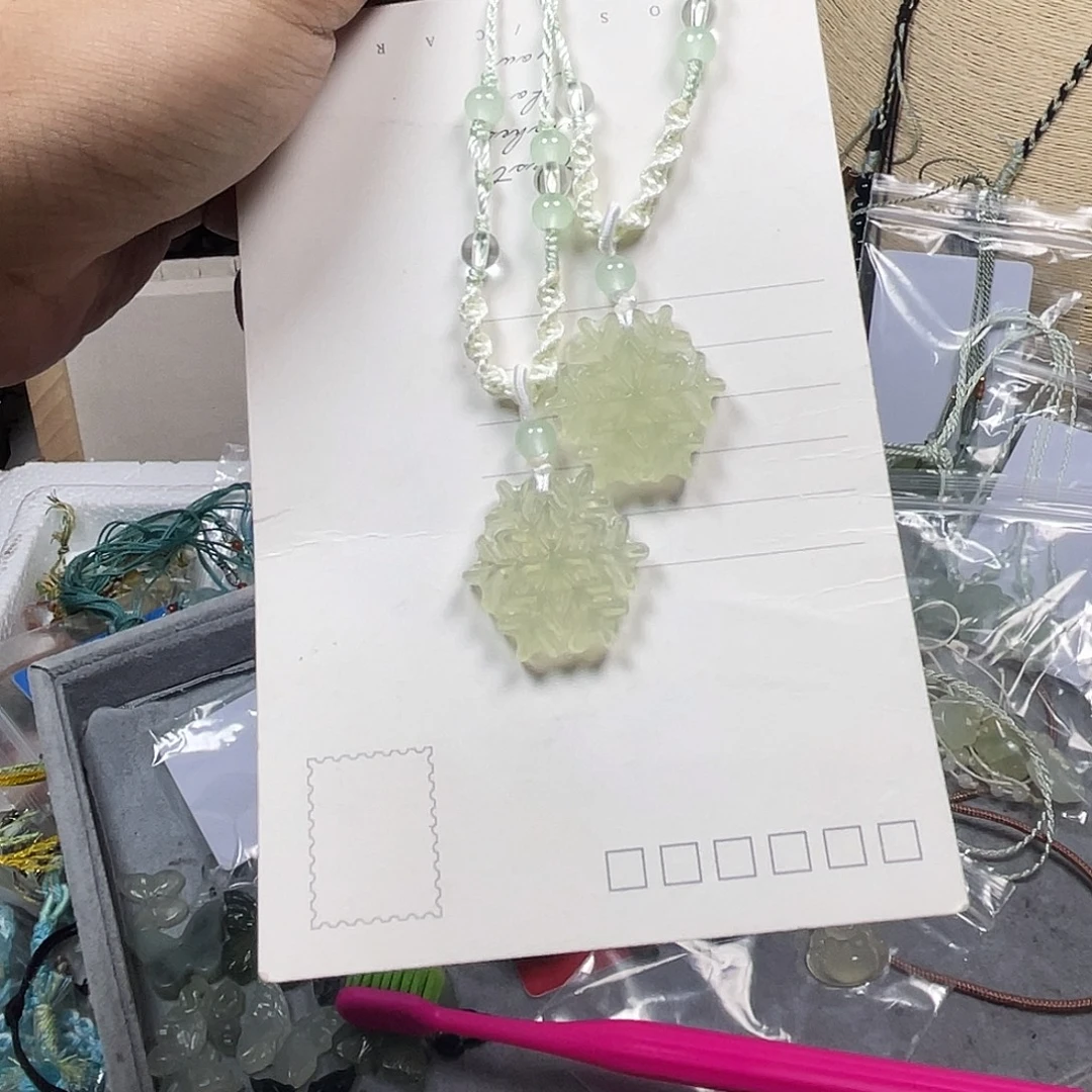 蛇纹石玉合金颈饰