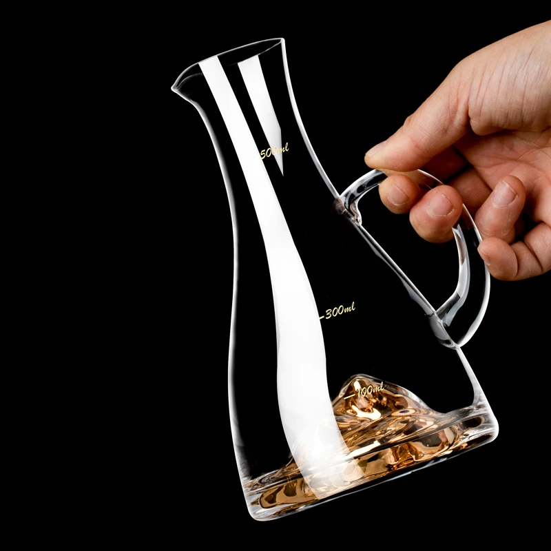 白酒分酒器高档描金家用饭店二两刻度量酒器水晶玻璃红酒洋酒分酒