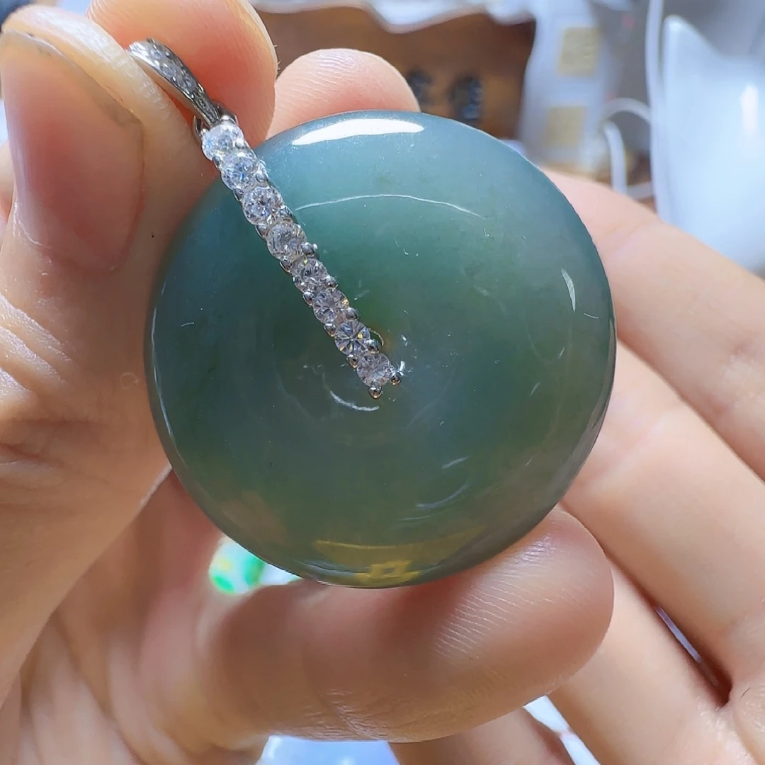 翡翠银S925镶嵌手镯翡翠150