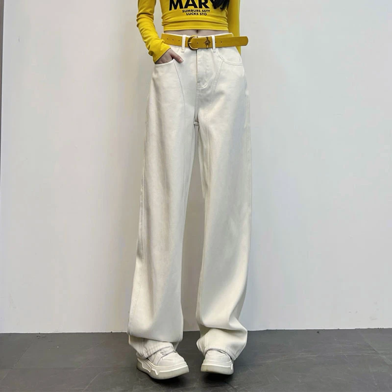 立体剪裁加绒加厚直筒牛仔裤女冬季口袋字母时尚显瘦百搭高腰长裤