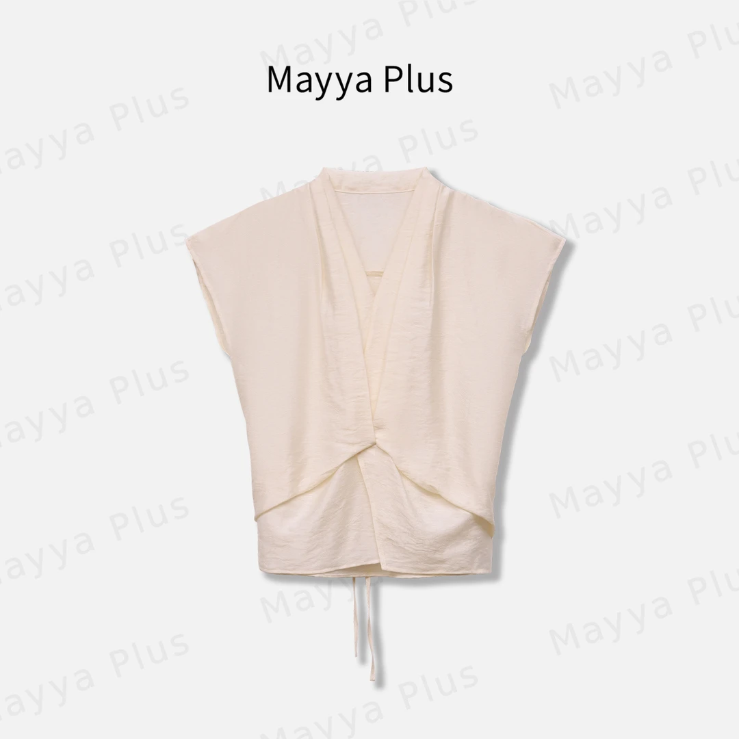 【木调语意】Mayya Plus麦芽定制清冷系禅意女新款百搭上衣32529057
