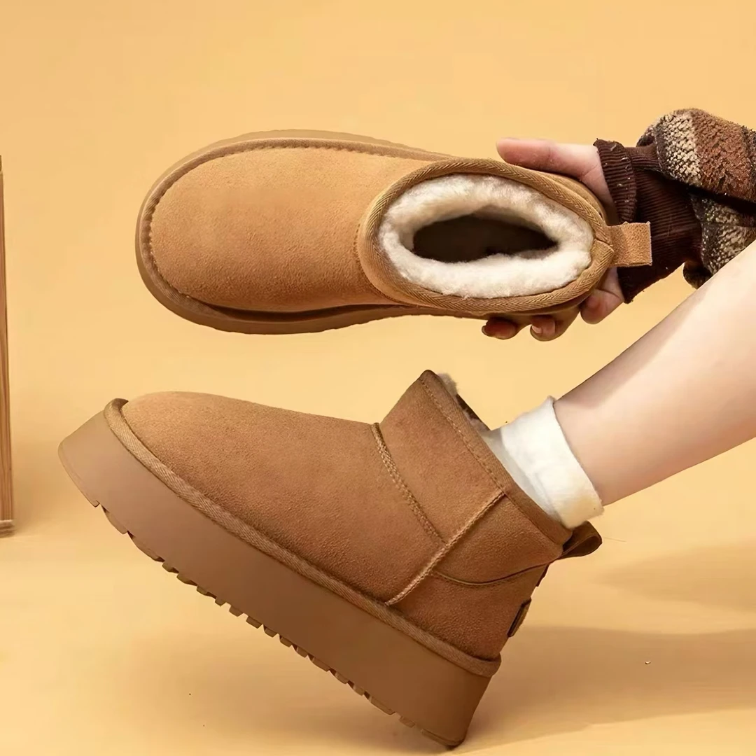 【现货】2024冬季雪地靴女简约雪地靴加厚加绒保暖厚底棉鞋