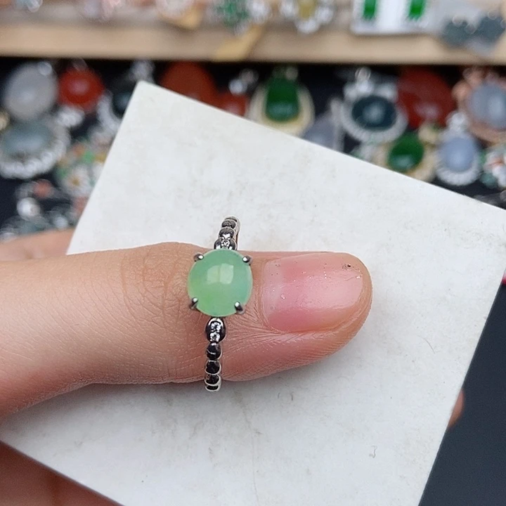 翡翠银S925镶嵌戒指