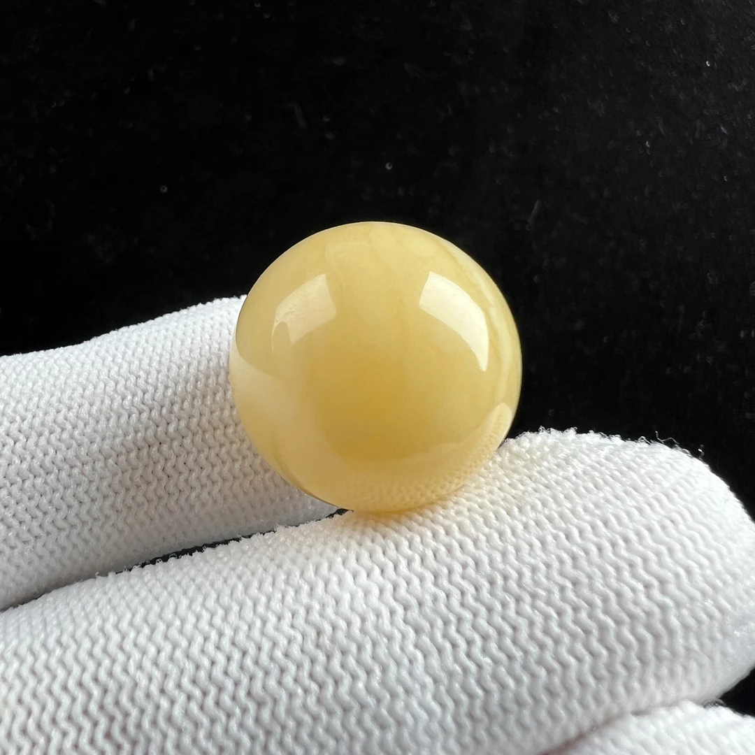 M7534天然蜜蜡 妖花圆珠 19.2mm支持鉴定 假一罚四