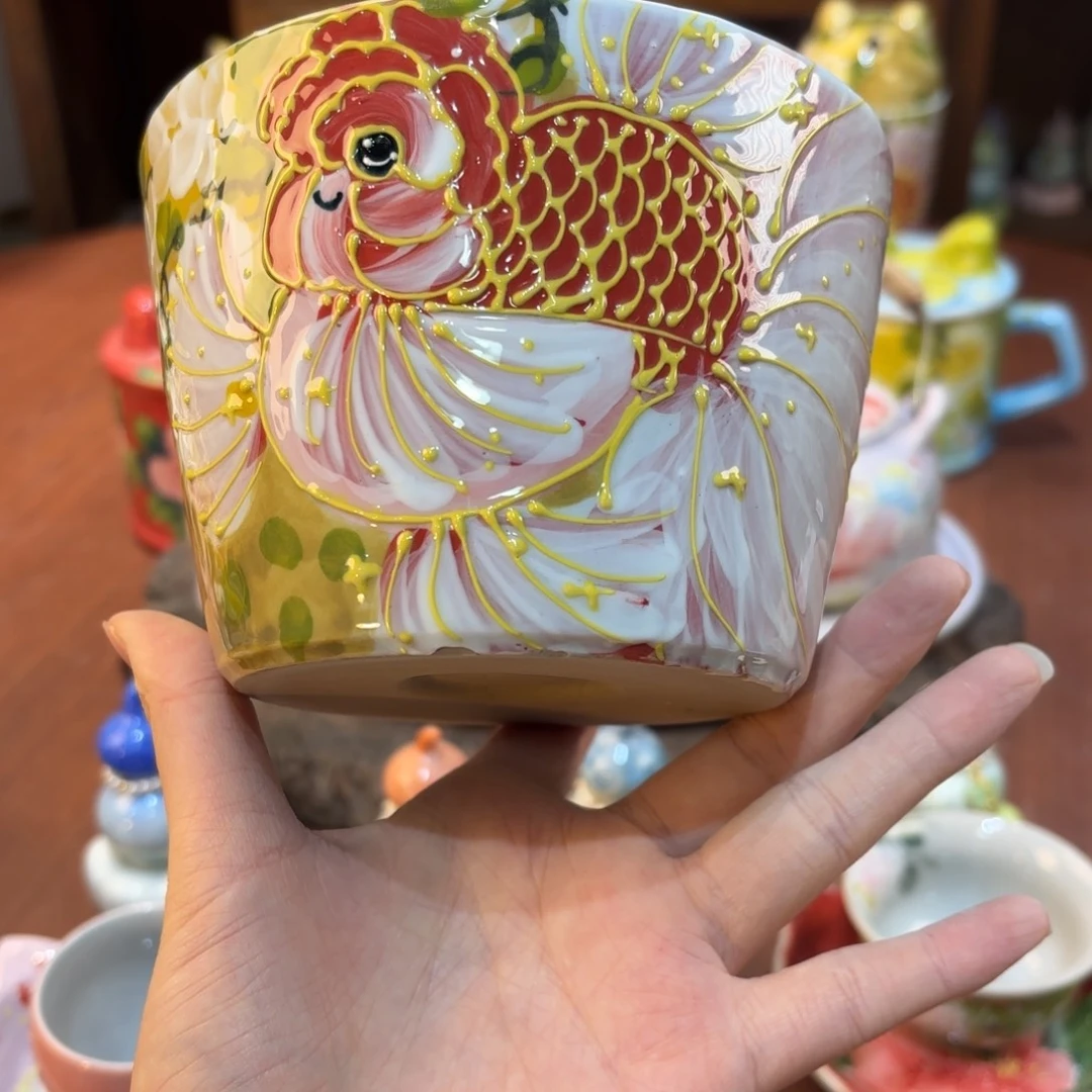 景德镇手绘高温釉下彩陶瓷茶具