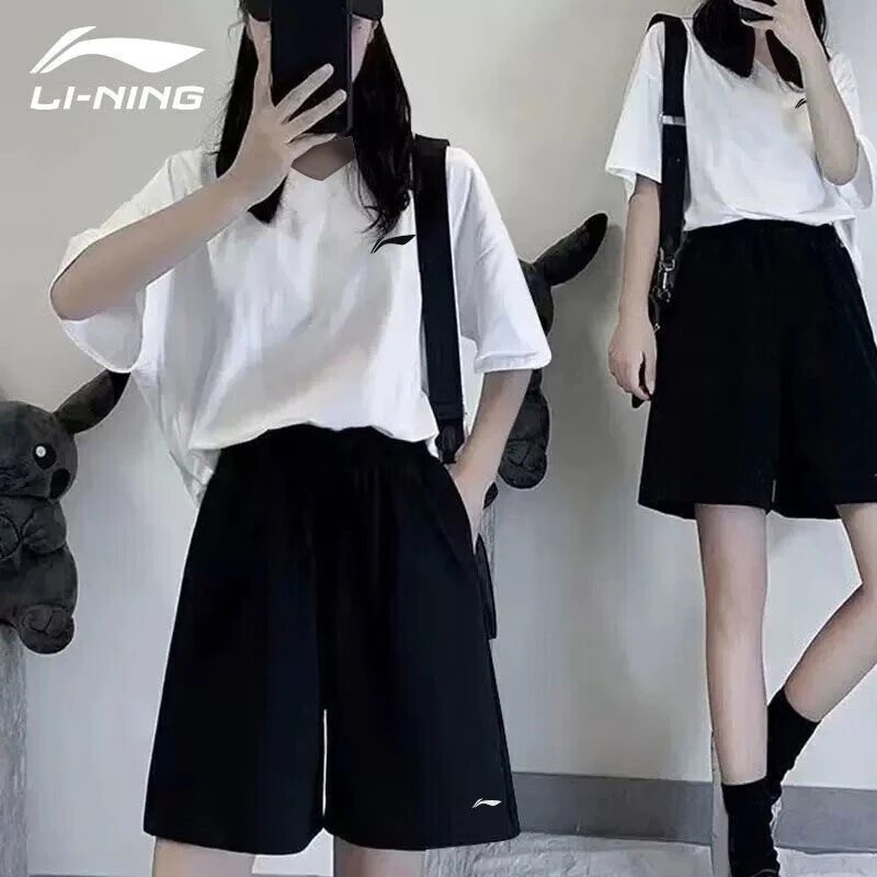 李宁速干运动套装女夏季新款冰丝透气薄款休闲运动服健身两件套