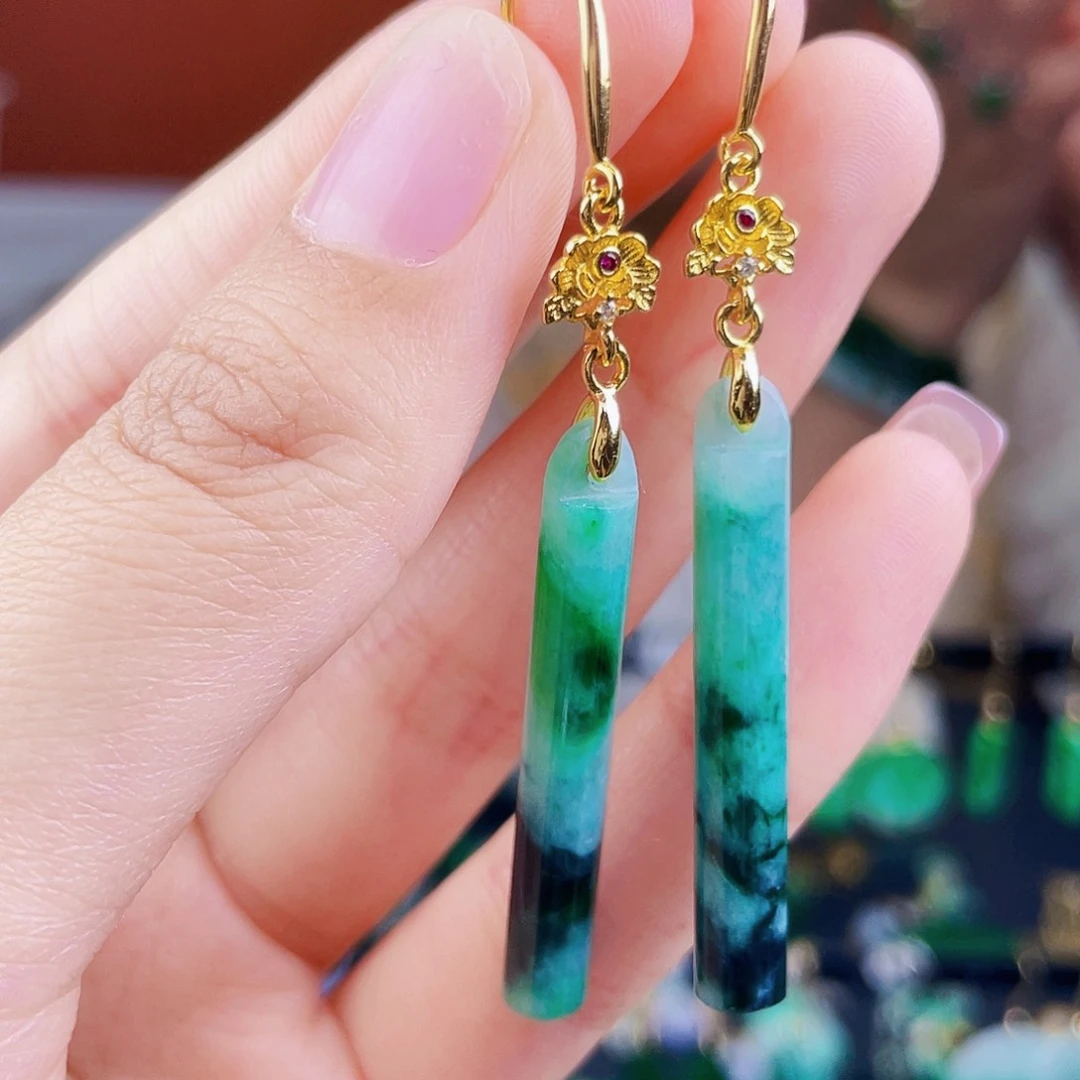 翡翠未镶嵌耳饰饰品