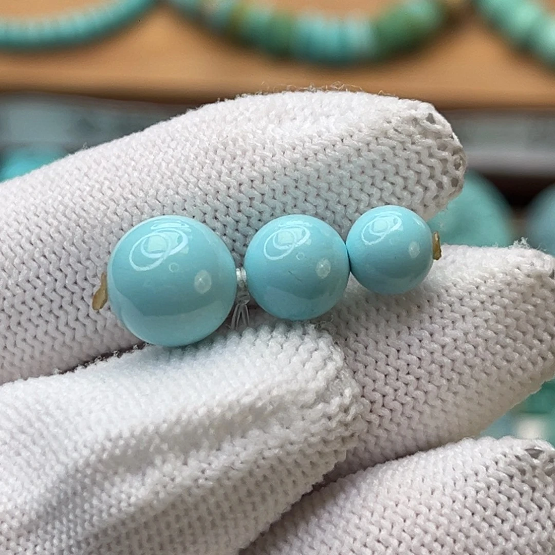 绿松石未镶嵌珠宝奇石蓝圆珠