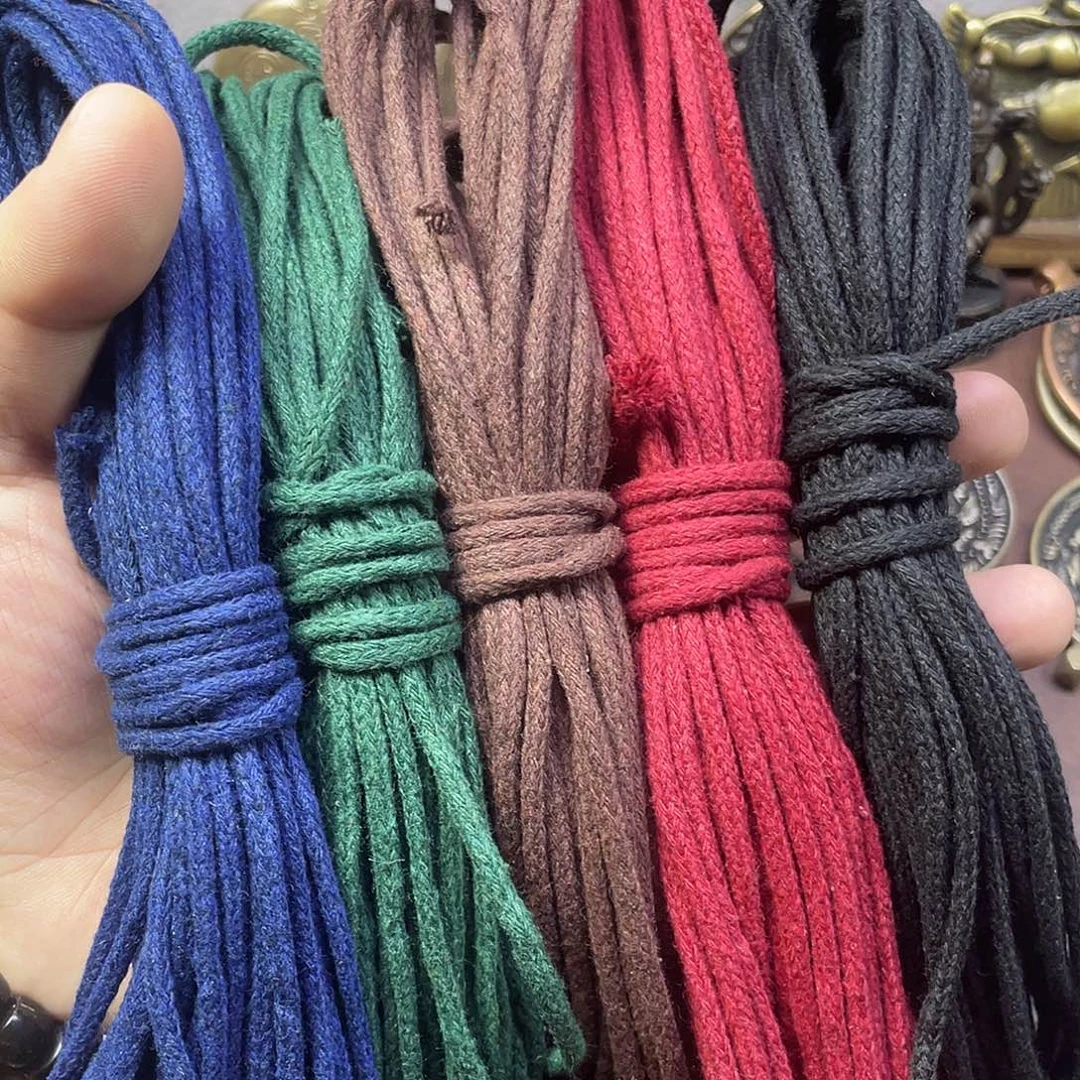 五种颜色包芯棉绳各10米3.0规格